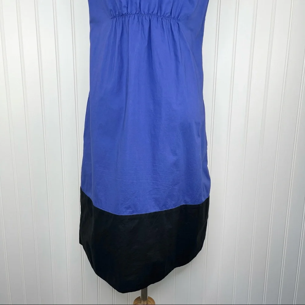 Vince Azure Blue Black Color Block Summer Sun Dress Small